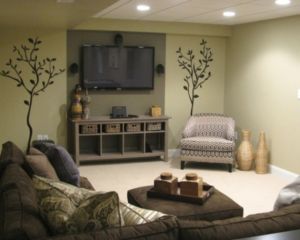 Nicely decorated basement area