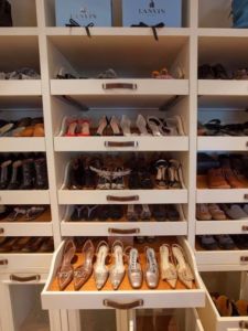 Tidy small shoe closet