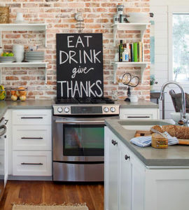 Brick backsplash