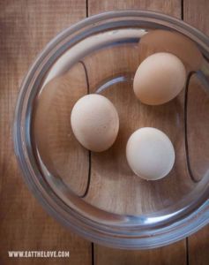 Boiled eggs to room temperature