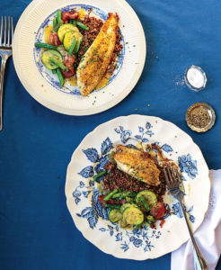 Fish and crisp vegetables