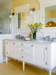Yellow floor tiles