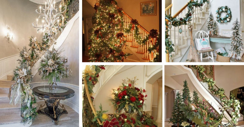 20 Christmas Decorated Staircases